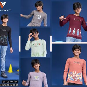 Headway Boys’ Full-Sleeve Graphic T-Shirts – Style 357 | Sizes 24–34